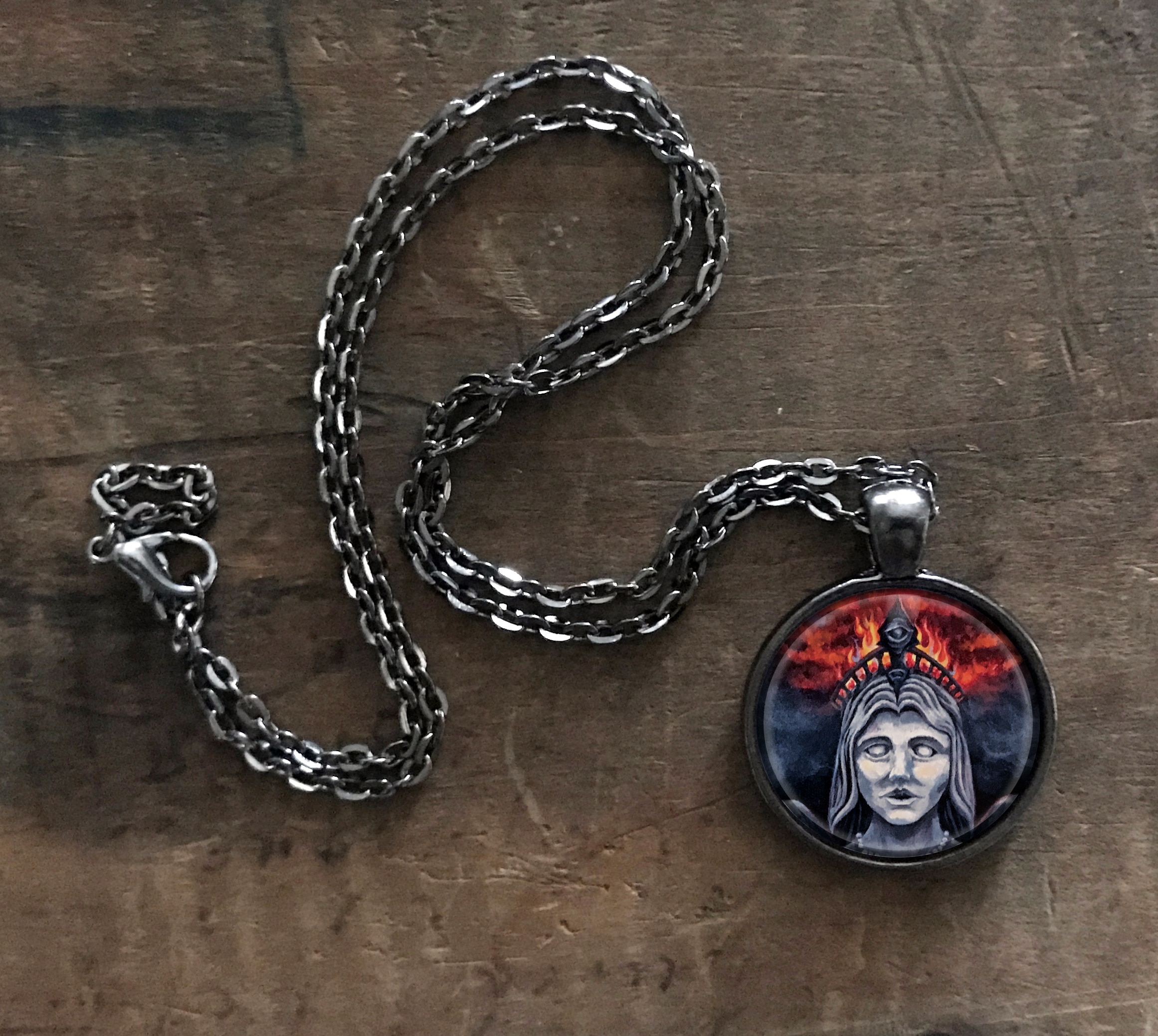 Isis With Third Eye Pendant Necklace