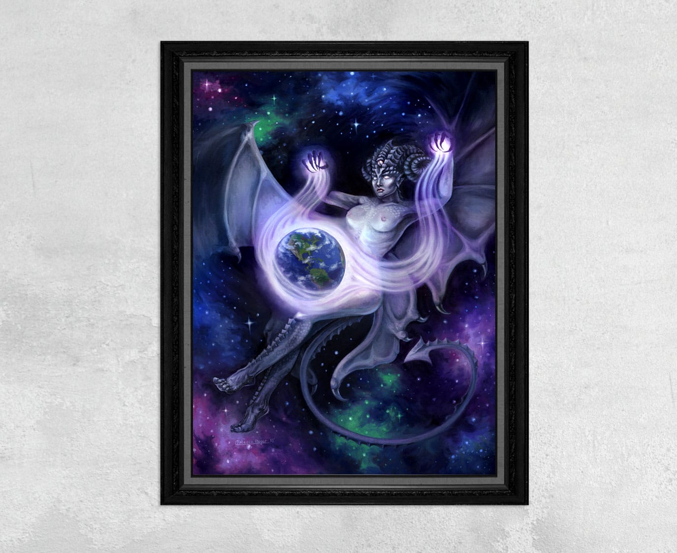Otherworldly - Print of a Giant Space Faerie Casting a Spell on Planet Earth