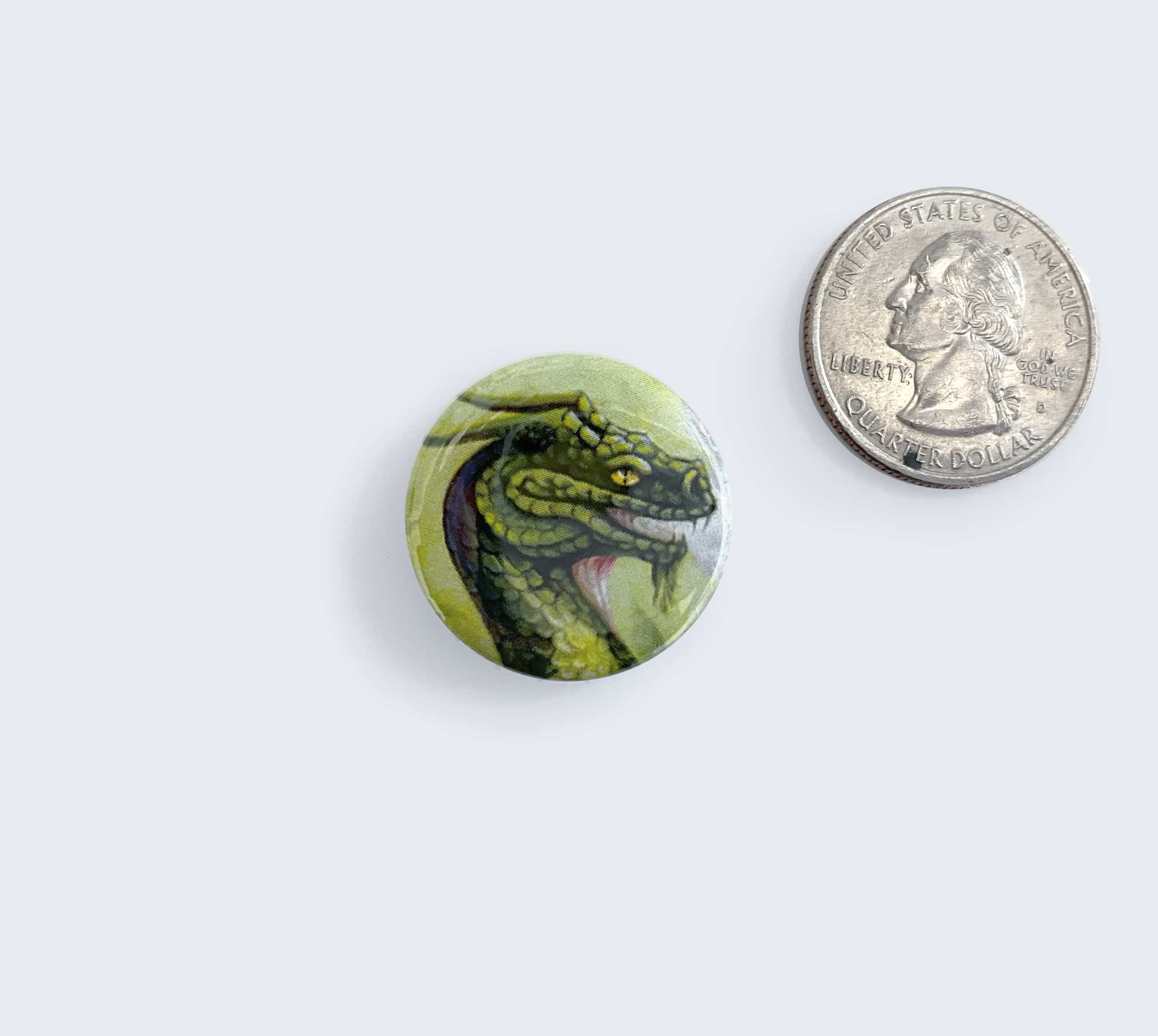 Dragon Head Button - Pin Artwork by Wailing Wizard
